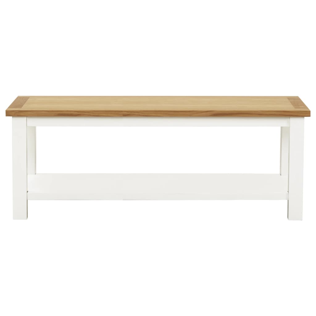 Tavolino da Salotto 110x55x40 cm in Legno Massello di Rovere