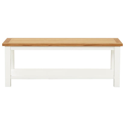 Tavolino da Salotto 110x55x40 cm in Legno Massello di Rovere