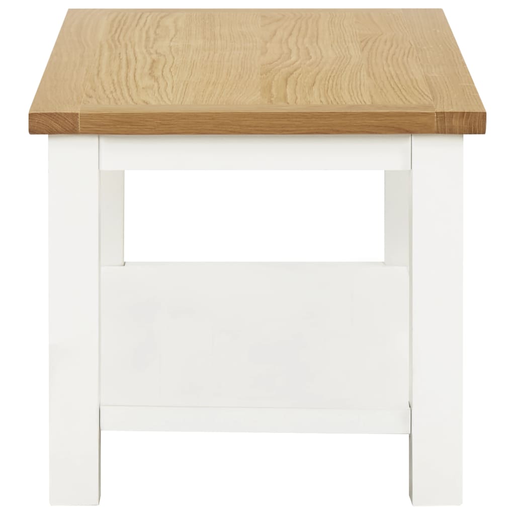 Tavolino da Salotto 110x55x40 cm in Legno Massello di Rovere