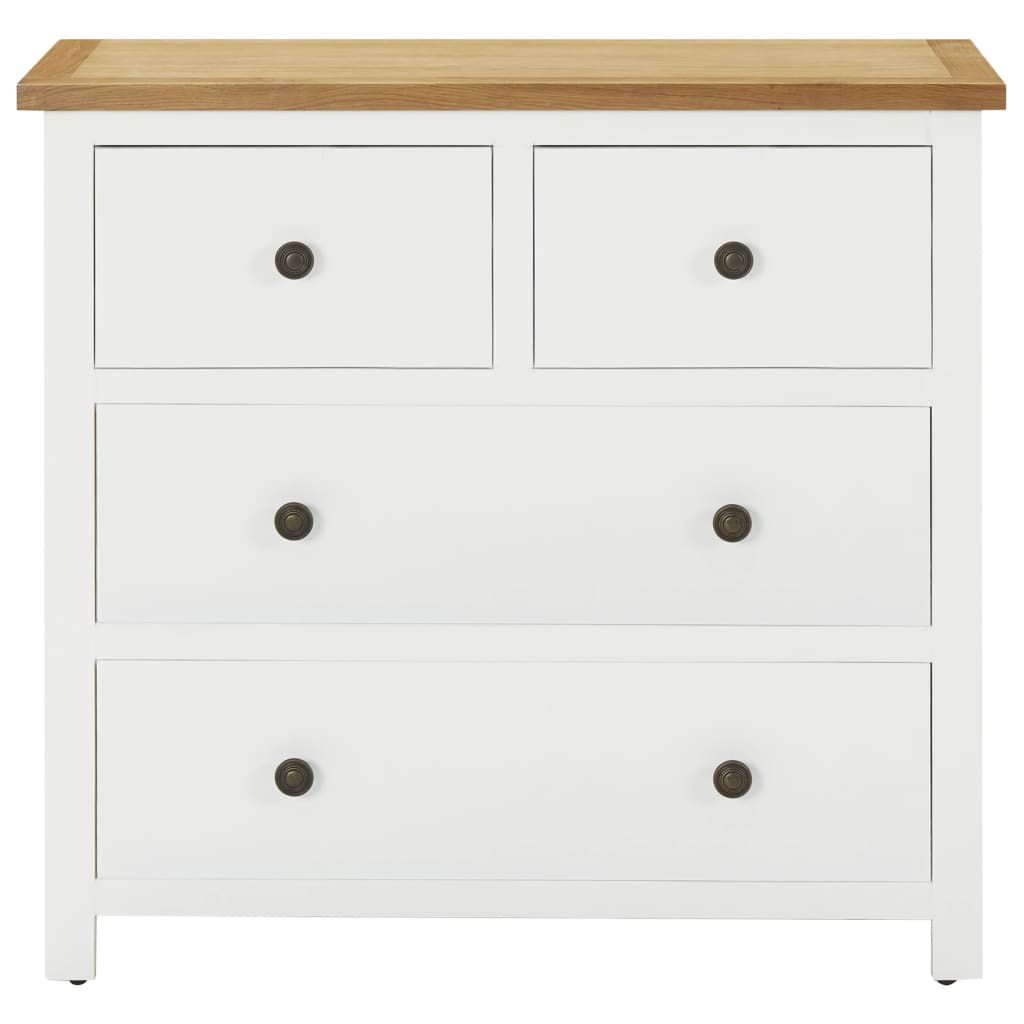 Cassettiera 80x35x75 cm in Legno Massello di Rovere