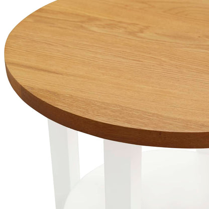 Tavolino per Lampada 40x50 cm in Legno Massello di Rovere