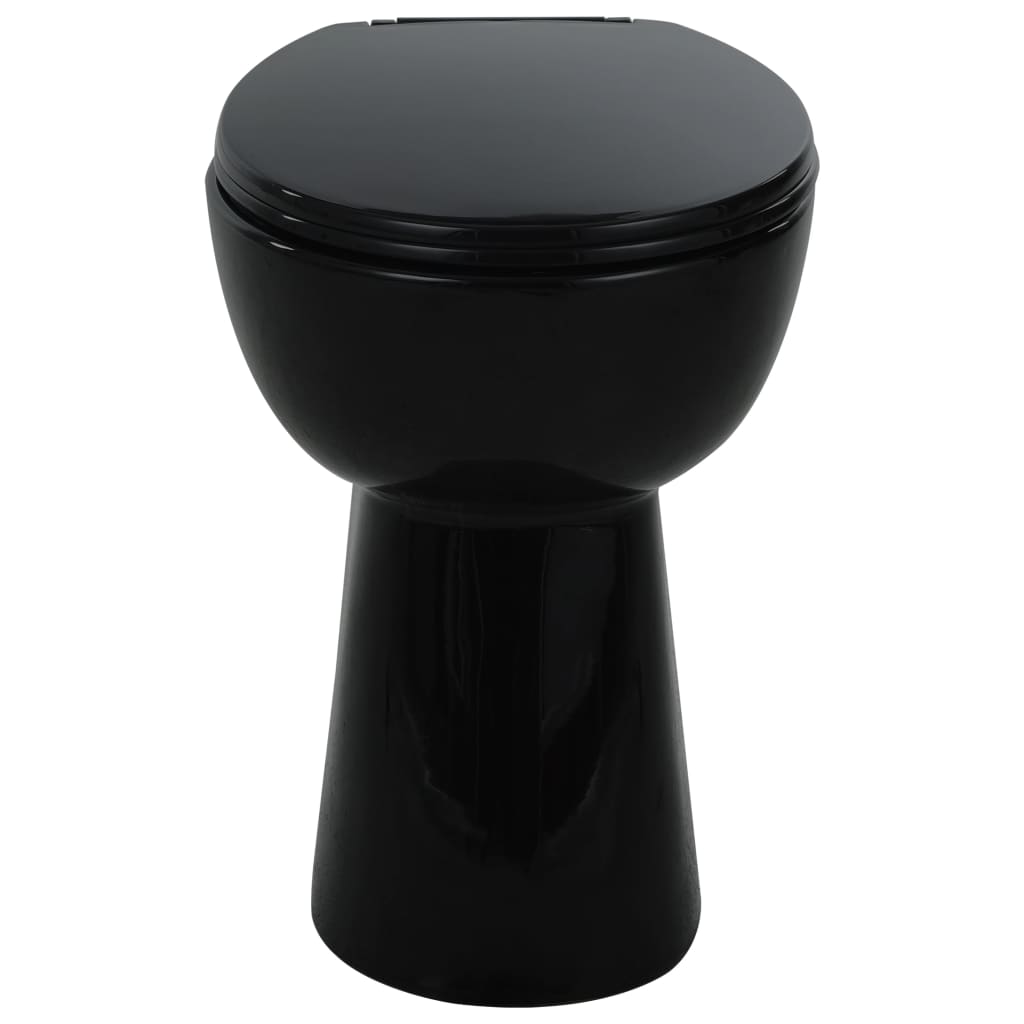 WC Sospeso con Design Senza Bordi 7 cm PiÃ¹ Alto Ceramica Nera