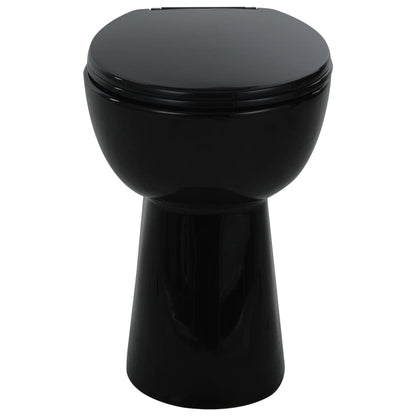 WC Sospeso con Design Senza Bordi 7 cm PiÃ¹ Alto Ceramica Nera