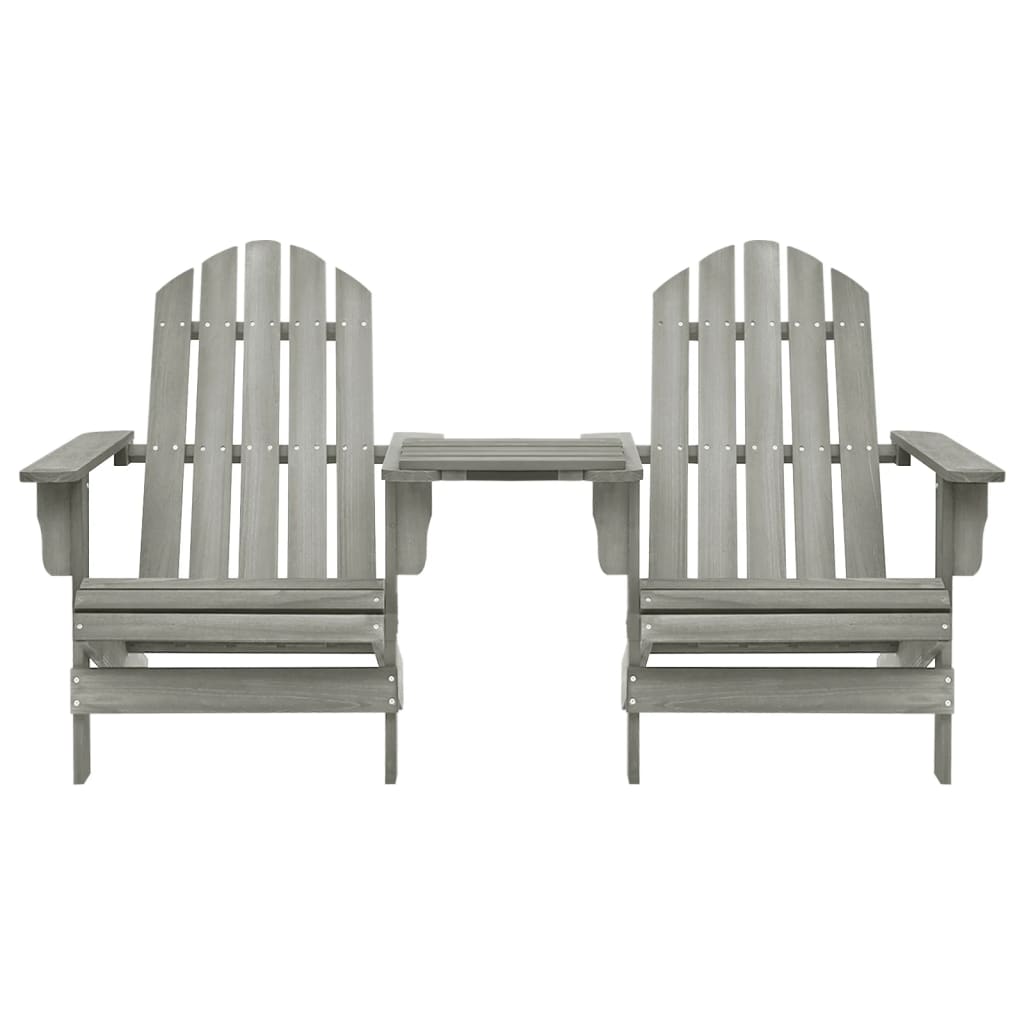 Sedie da Giardino Adirondack con Tavolino in Legno Abete Grigio