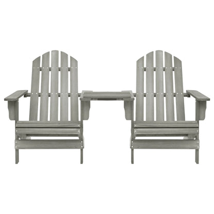 Sedie da Giardino Adirondack con Tavolino in Legno Abete Grigio