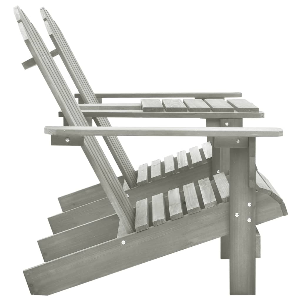 Sedie da Giardino Adirondack con Tavolino in Legno Abete Grigio