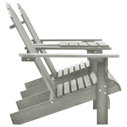 Sedie da Giardino Adirondack con Tavolino in Legno Abete Grigio