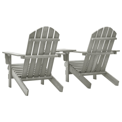 Sedie da Giardino Adirondack con Tavolino in Legno Abete Grigio