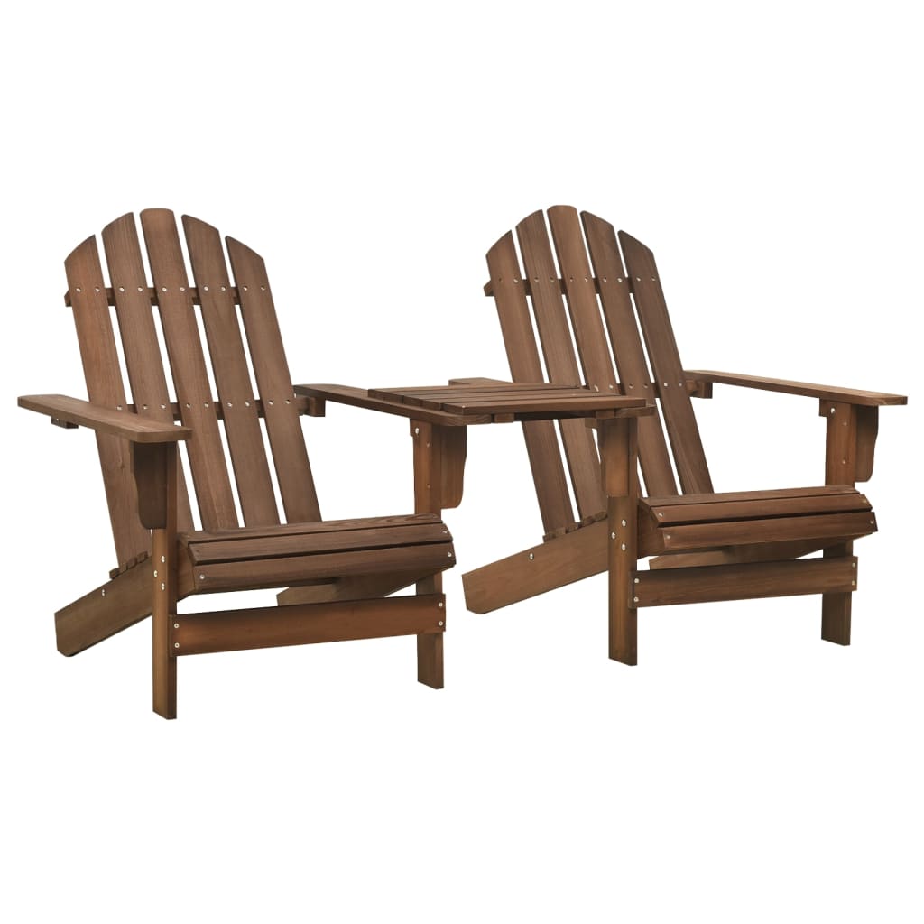Sedie da Giardino Adirondack con Tavolino Legno Abete Marrone
