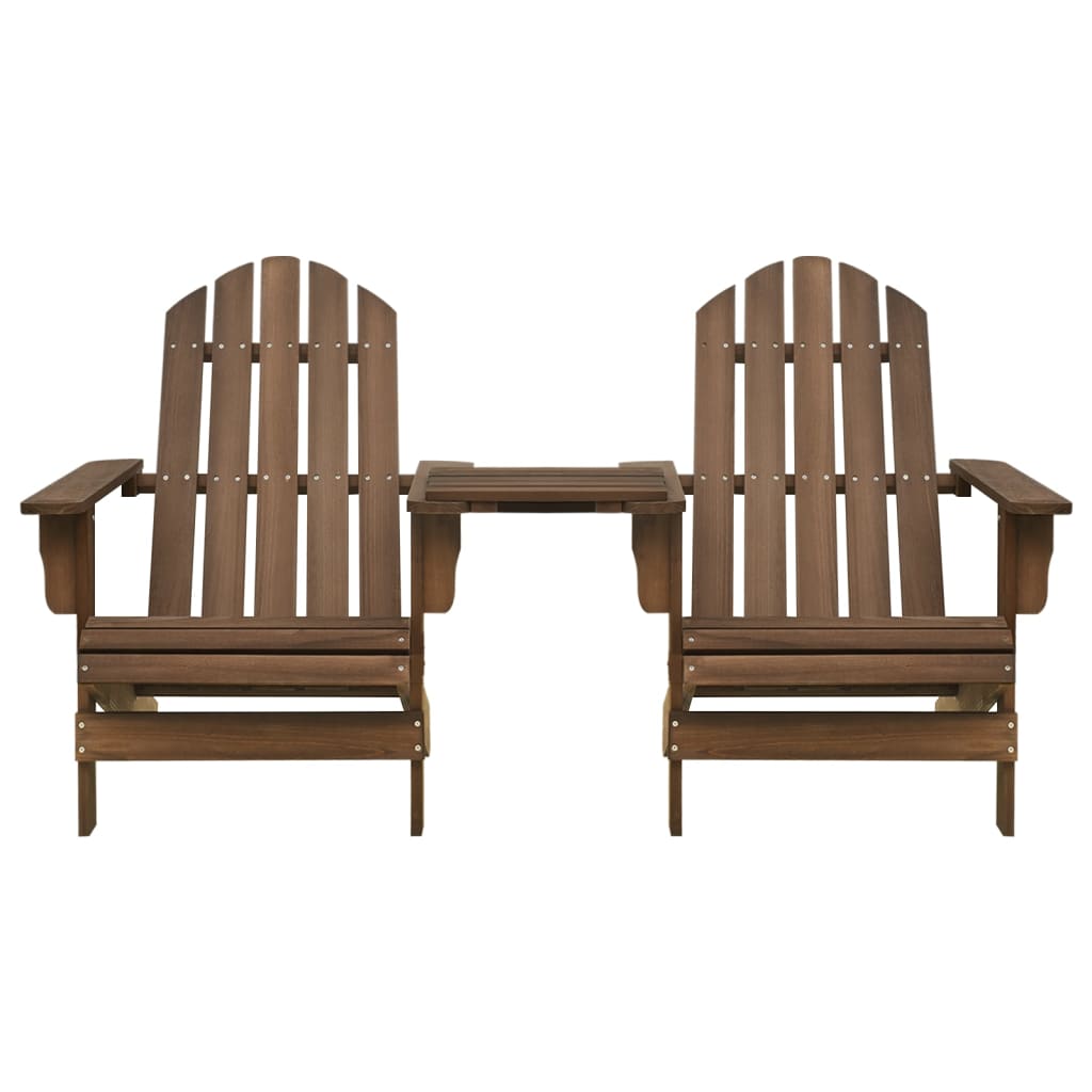 Sedie da Giardino Adirondack con Tavolino Legno Abete Marrone