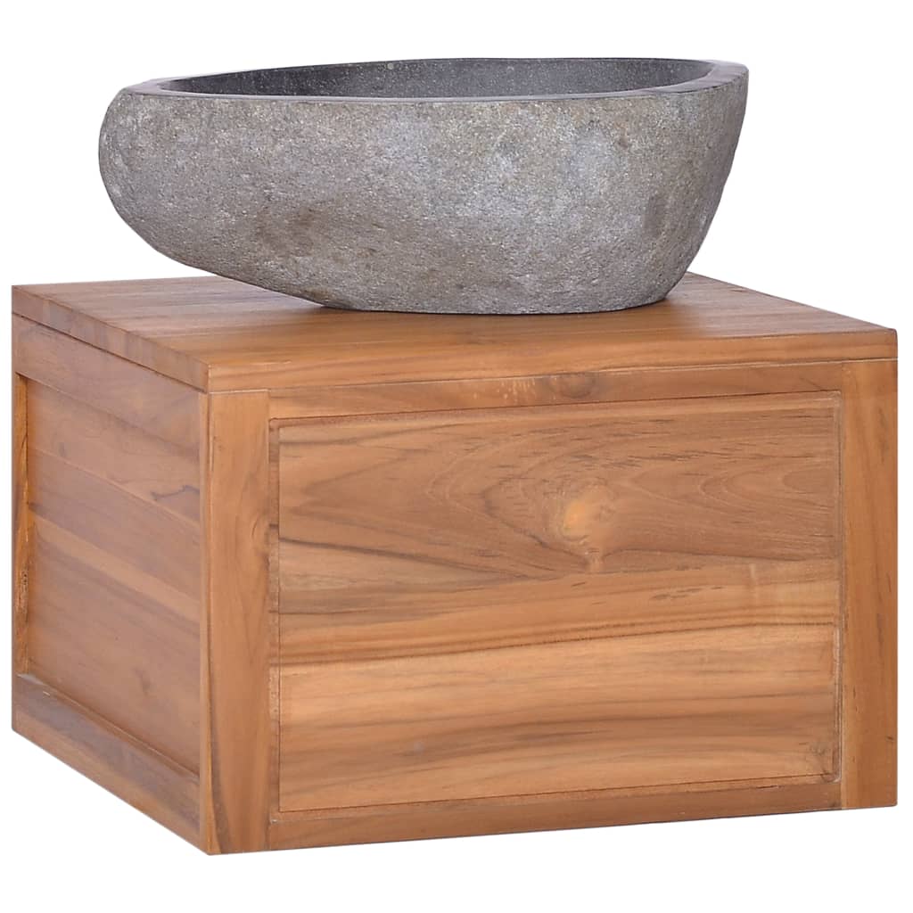 Armadietto da Bagno a Parete 45x45x30 cm Legno Massello di Teak