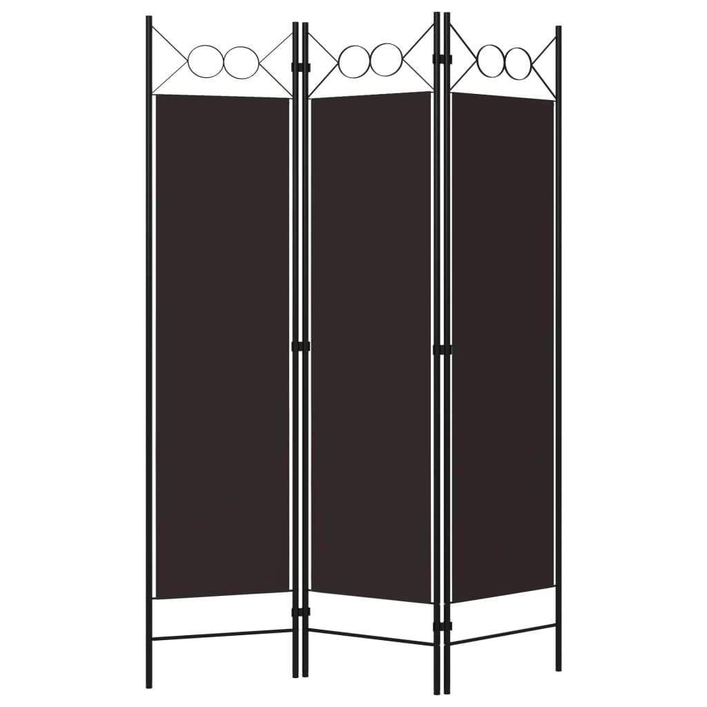 Paravento a 3 Pannelli Marrone 120x180 cm