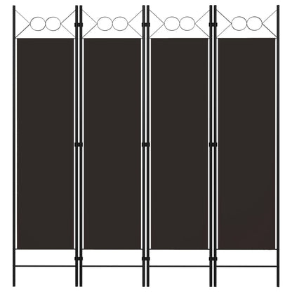 Paravento a 4 Pannelli Marrone 160x180 cm