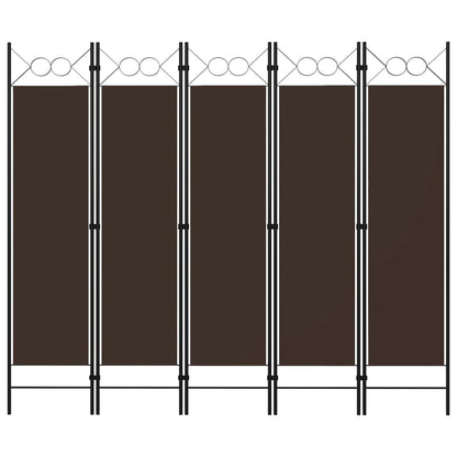 Paravento a 5 Pannelli Marrone 200x180 cm
