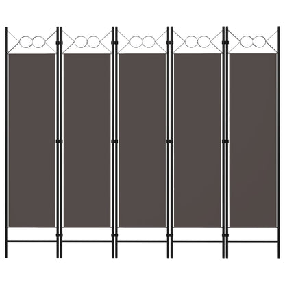 Paravento a 5 Pannelli Antracite 200x180 cm