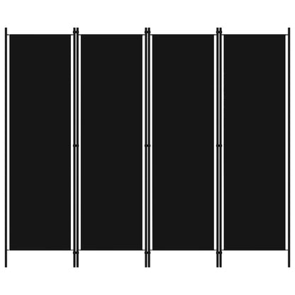 Paravento a 4 Pannelli Nero 200x180 cm