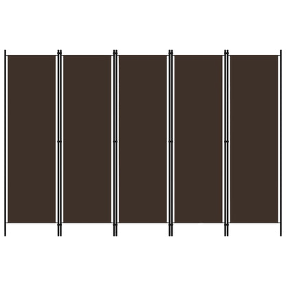 Paravento a 5 Pannelli Marrone 250x180 cm