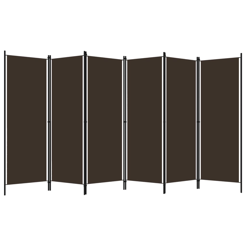 Paravento a 6 Pannelli Marrone 300x180 cm