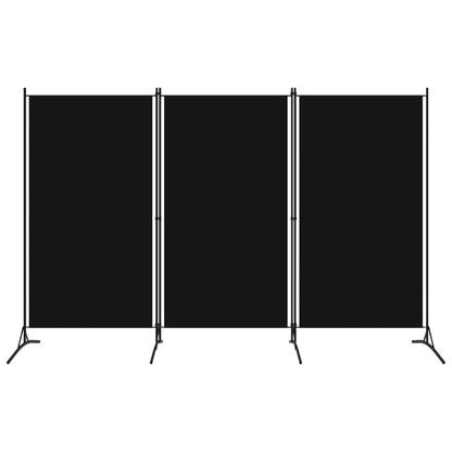 Paravento a 3 Pannelli Nero 260x180 cm