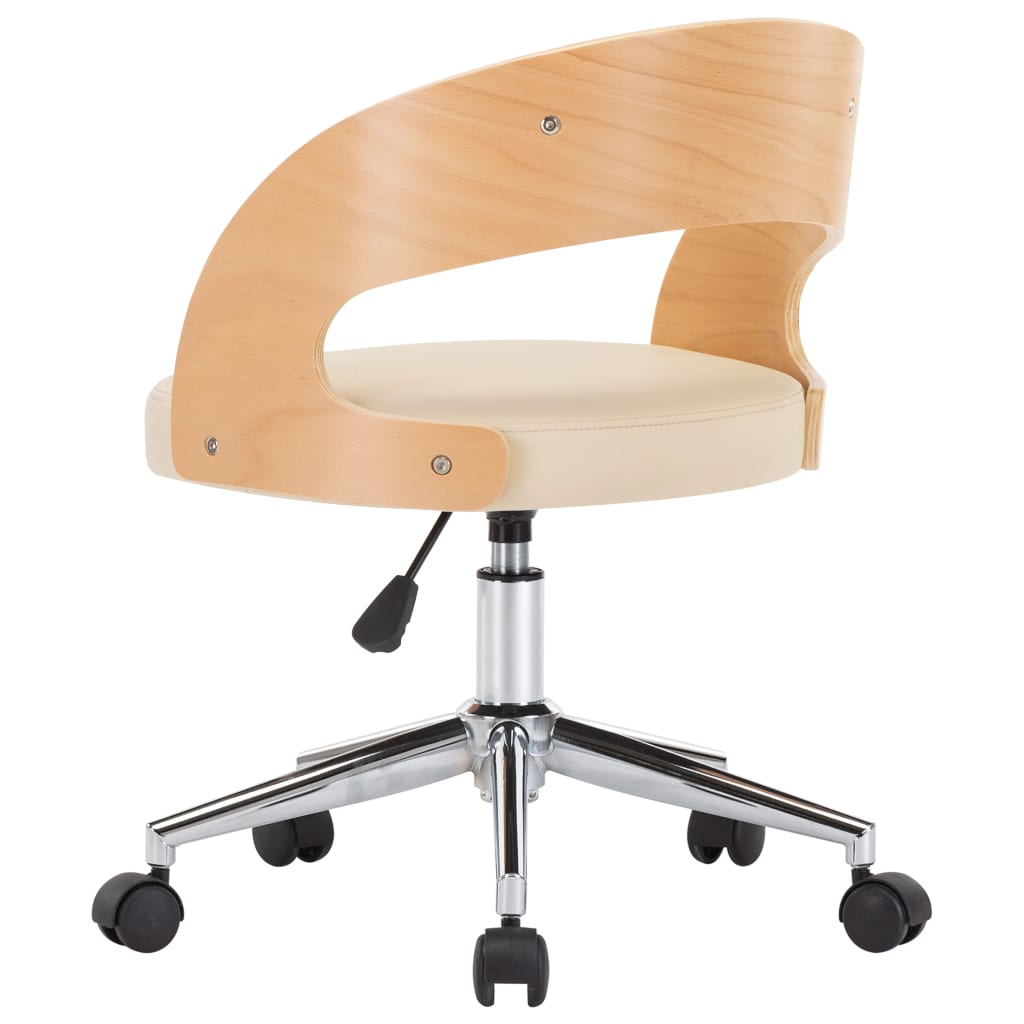 Sedie da Pranzo Girevoli 6 pz Crema in Legno Curvo e Similpelle