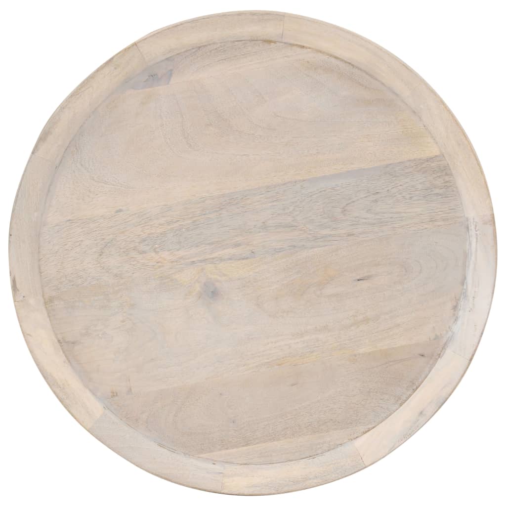 Tavolino di Servizio Ã˜60x75 cm in Legno Massello di Mango