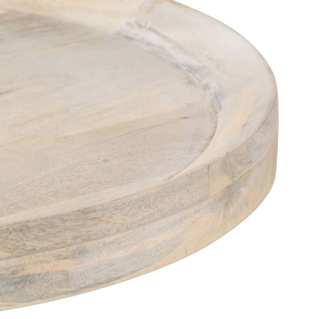 Tavolino di Servizio Ã˜60x75 cm in Legno Massello di Mango