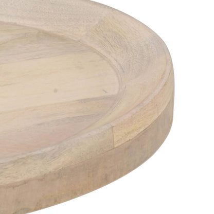 Tavolino di Servizio Ã˜50x55 cm in Legno Massello di Mango