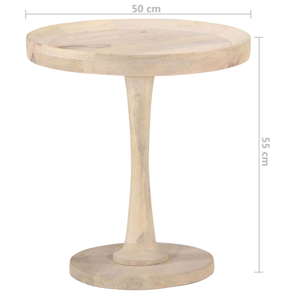 Tavolino di Servizio Ã˜50x55 cm in Legno Massello di Mango