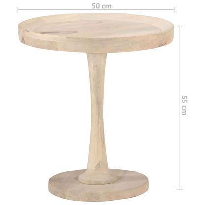 Tavolino di Servizio Ã˜50x55 cm in Legno Massello di Mango