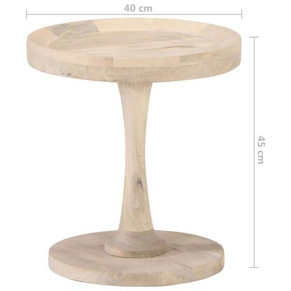 Tavolino di Servizio Ã˜40x45 cm in Legno Massello di Mango
