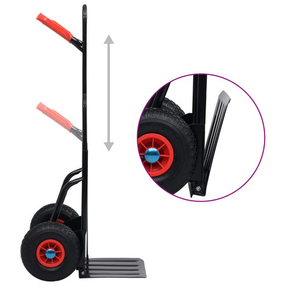 Carrello a Mano Telescopico 200 kg Nero e Rosso