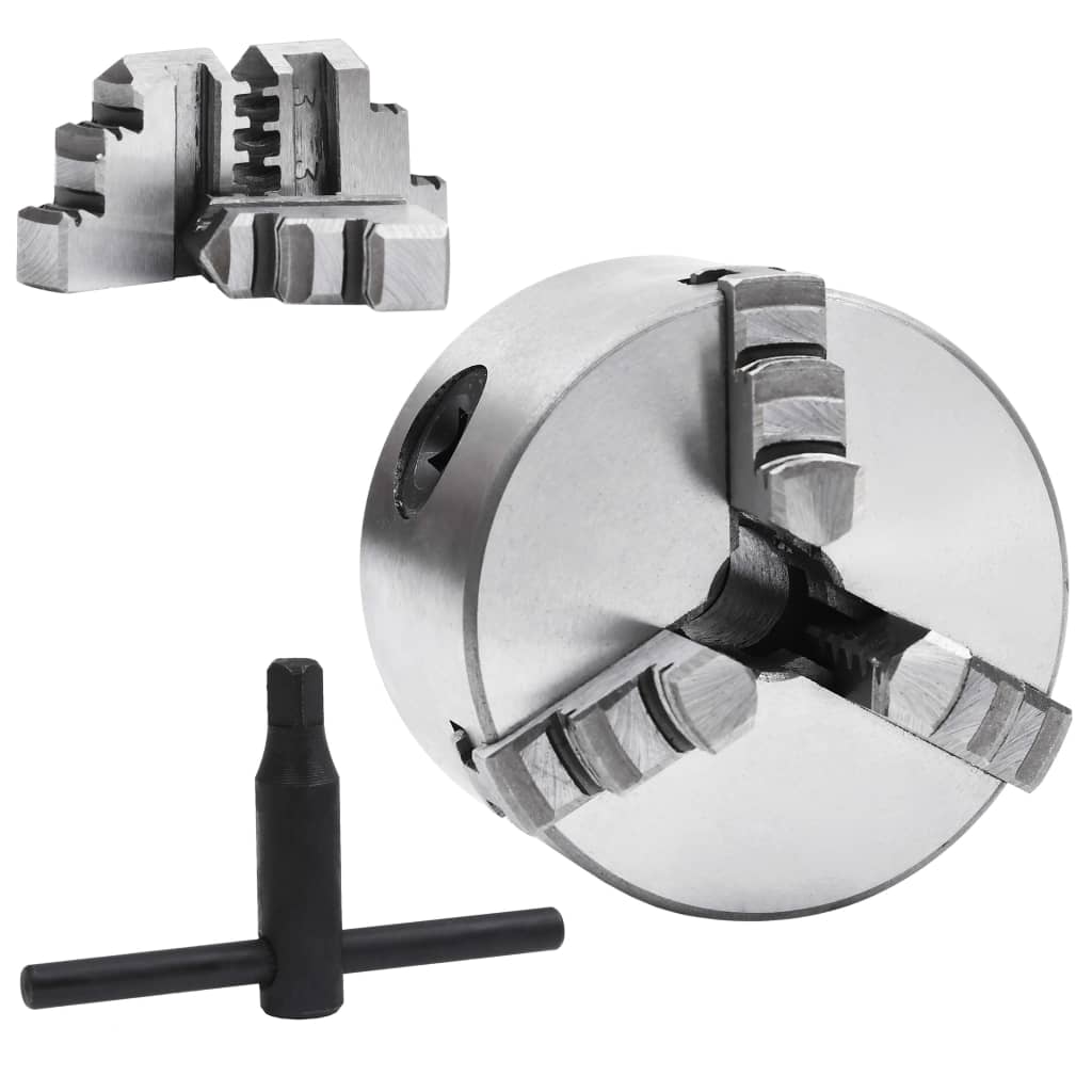 Mandrino per Tornio a 3 Griffe Autocentrante 80 mm in Acciaio