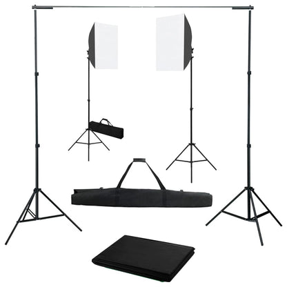 Kit per Studio Fotografico con Luci Softbox e Fondale