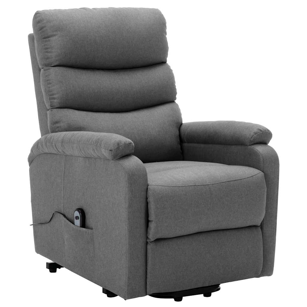Poltrona Alzapersona Grigio Chiaro Tessuto