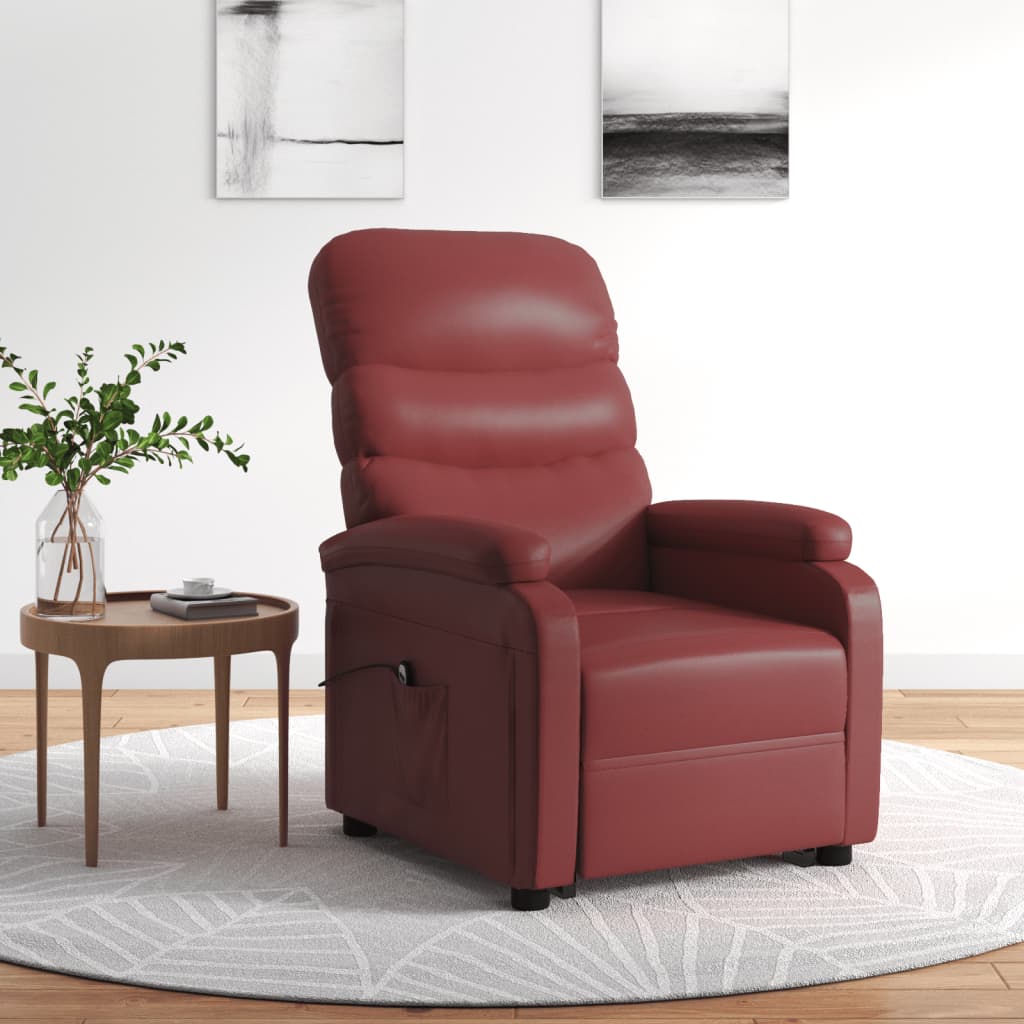 Poltrona Alzapersona Rosso Vino in Similpelle