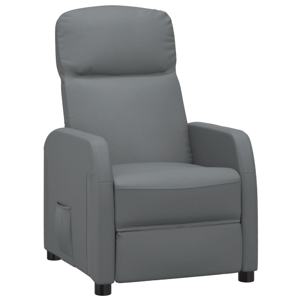 Poltrona Reclinabile Grigio Antracite in Similpelle