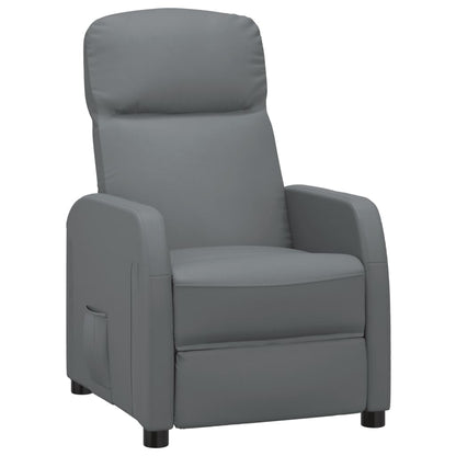 Poltrona Reclinabile Grigio Antracite in Similpelle