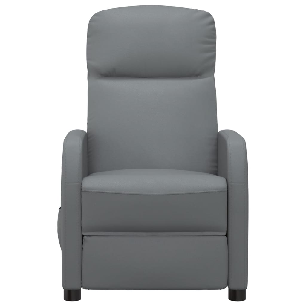 Poltrona Reclinabile Grigio Antracite in Similpelle