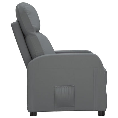 Poltrona Reclinabile Grigio Antracite in Similpelle