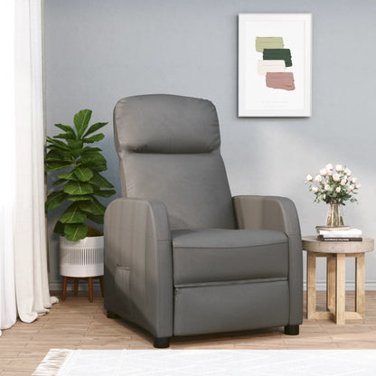 Poltrona Reclinabile Grigio Antracite in Similpelle