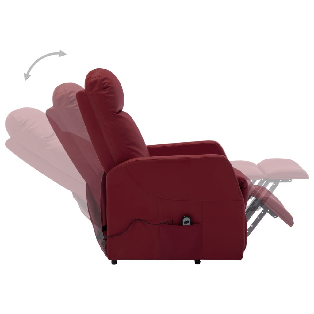Poltrona Alzapersona Rosso Vino in Similpelle