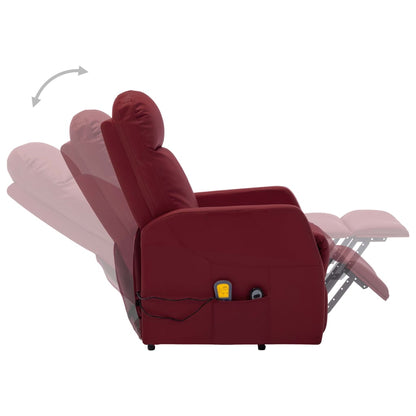 Poltrona Alzapersona Rosso Vino Similpelle