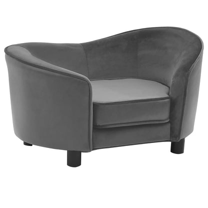 Divano per Cani Grigio 69x49x40 cm in Peluche e Similpelle