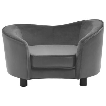 Divano per Cani Grigio 69x49x40 cm in Peluche e Similpelle