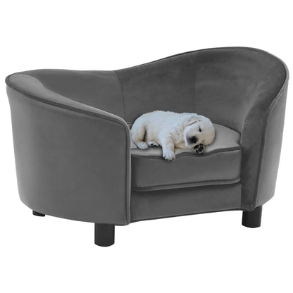 Divano per Cani Grigio 69x49x40 cm in Peluche e Similpelle