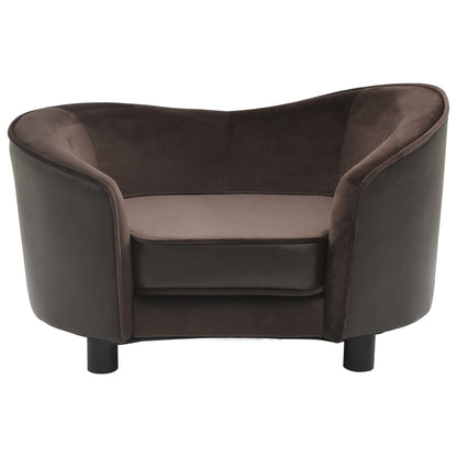 Divano per Cani Marrone 69x49x40 cm in Peluche e Similpelle