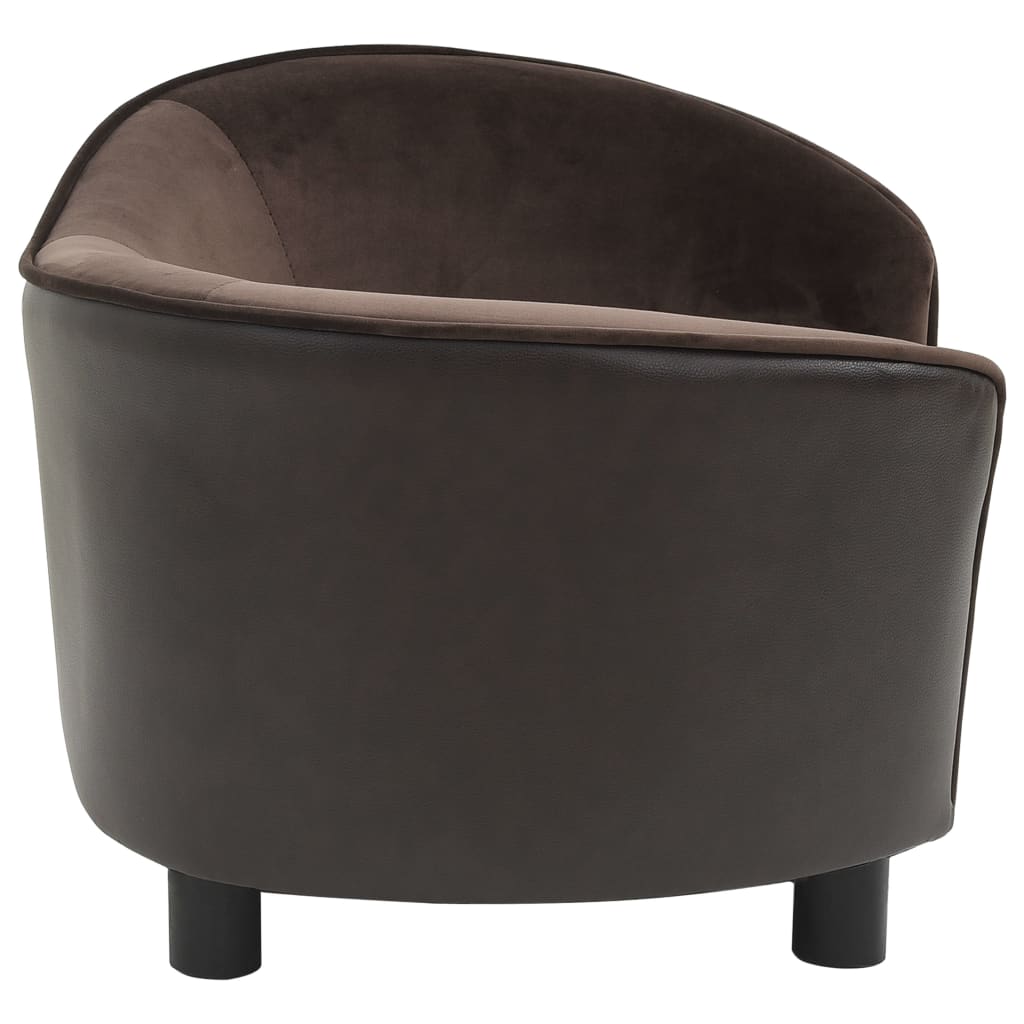 Divano per Cani Marrone 69x49x40 cm in Peluche e Similpelle