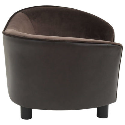Divano per Cani Marrone 69x49x40 cm in Peluche e Similpelle