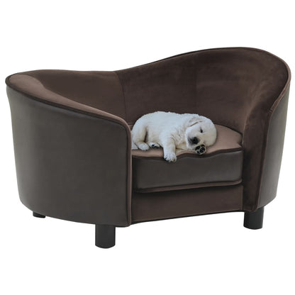 Divano per Cani Marrone 69x49x40 cm in Peluche e Similpelle