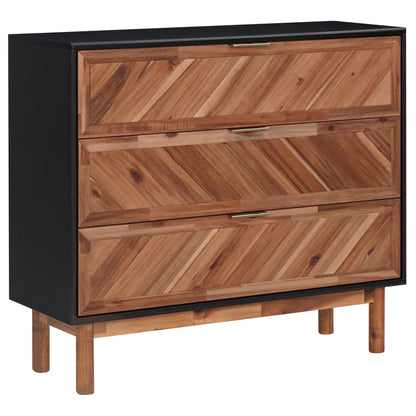 Credenza 90x33,5x80 cm in Legno Massello di Acacia e MDF